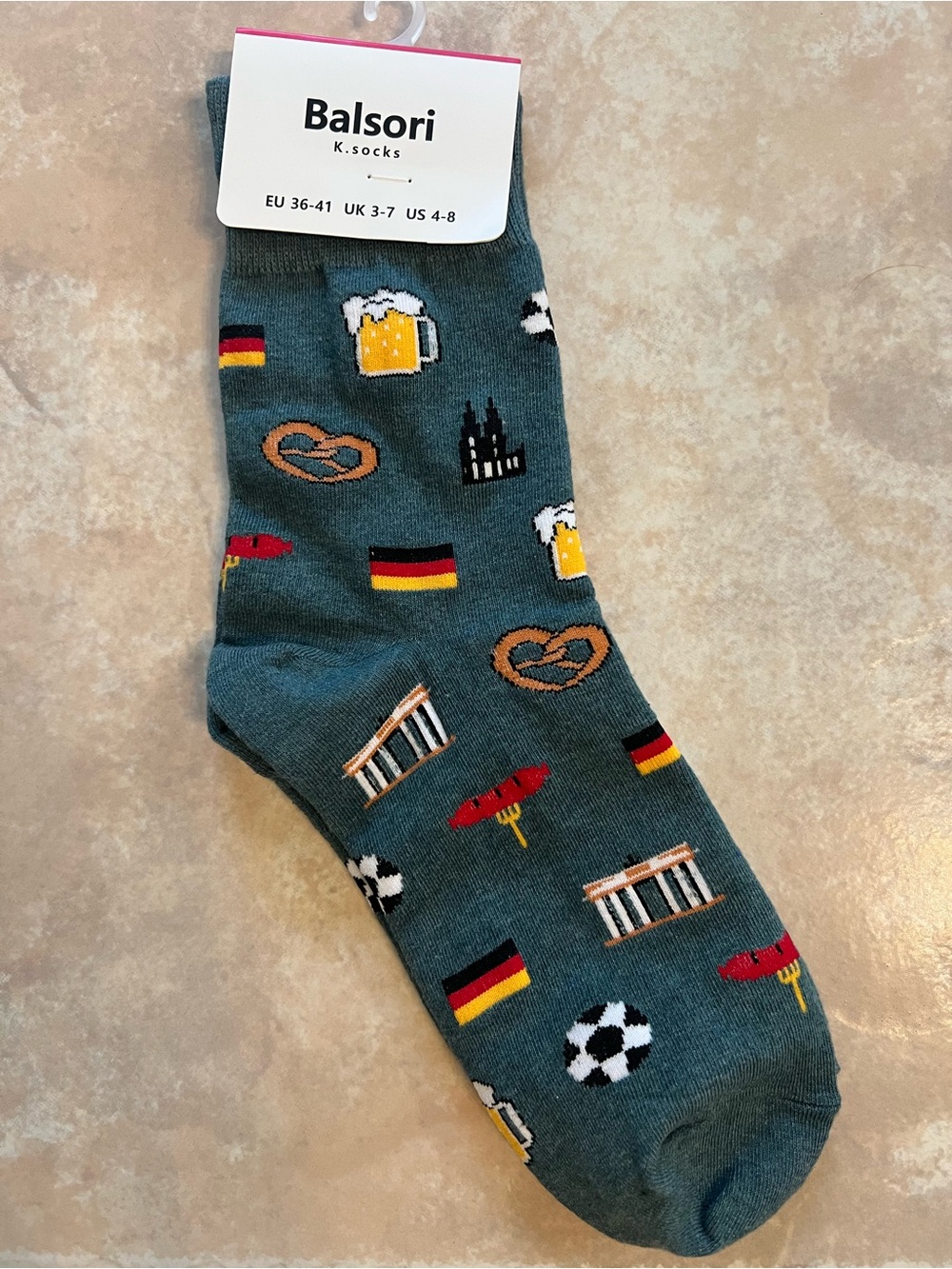 Men's Green Germany-Themed Novelty Socks